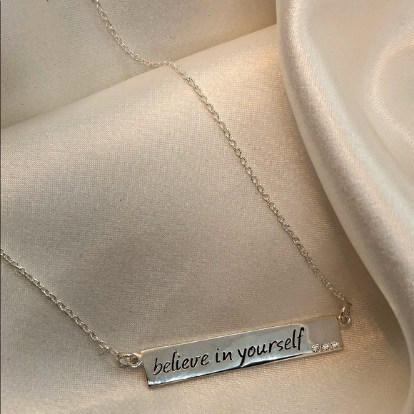 HOST PICK 🏅925 STERLING SILVER “BELIEVE IN YOURSELF” CZ NECKLACE - Picture 3 of 8